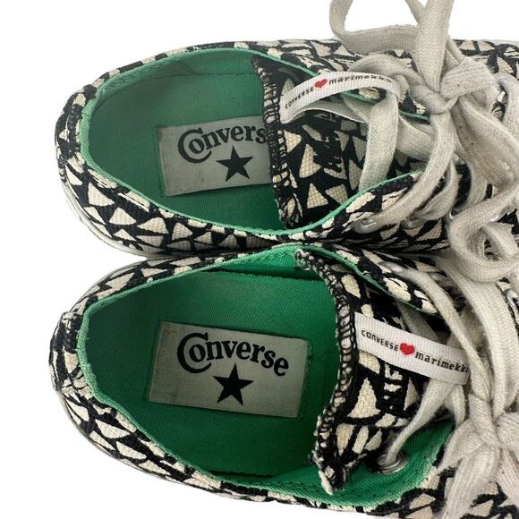 Converse Marimekko Low Top Sneaker Collab Size 7 Womens Black White Geometric - Picture 5 of 13